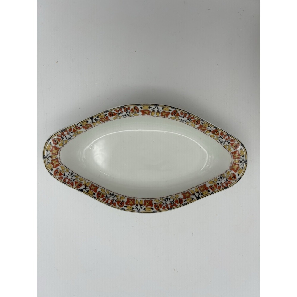 T&V Tressemanes & Vogt  Limoges‎ France Serving Bowl Floral Red Yellow Brown